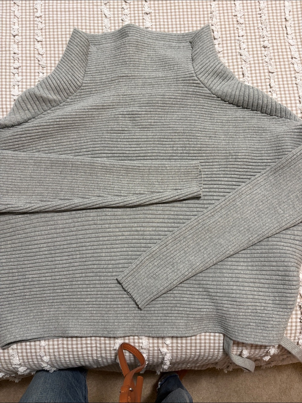 designers Remix Gray Ribbed cowl  Sweater - Picture 4 of 10